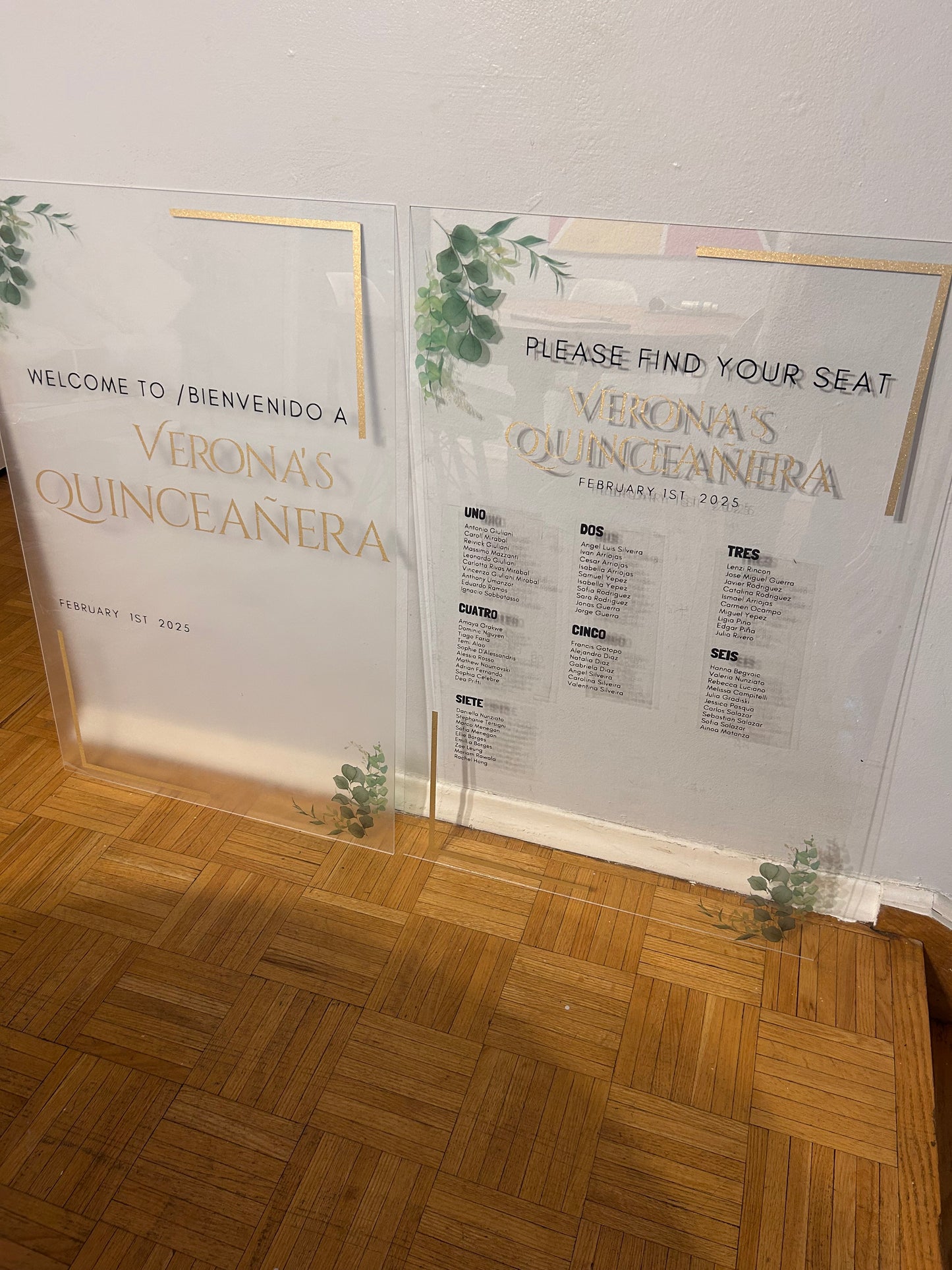 Quinceañera Welcome Sign with Garland available in the GTA