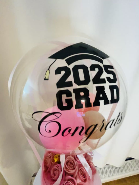 Graduation Bobo Balloon with Roses